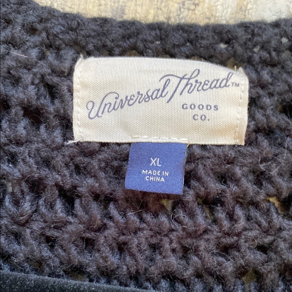 Universal Thread Black Knit Sweater cardigan, Size XL - Picture 5 of 6